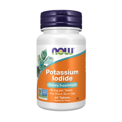 NOW Supplements, Potassium Iodide 30 mg, Non-GMO Project Verified, Dietary Supplement, 60 Tablets