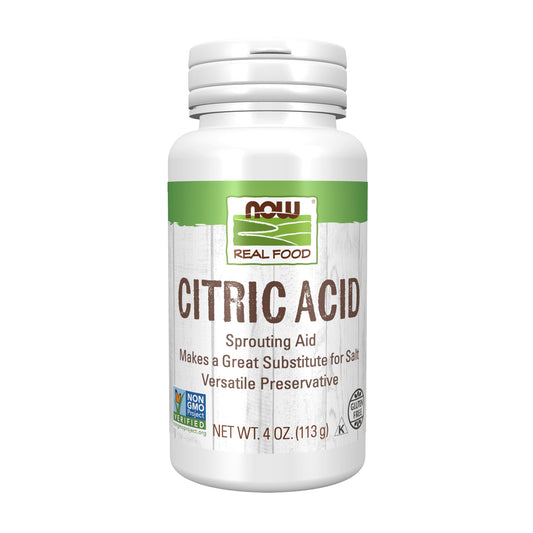 NOW Foods, Citric Acid, Sprouting Aid, Great Substitute for Salt, Preservative Found in Citrus Fruits, 4-Ounces