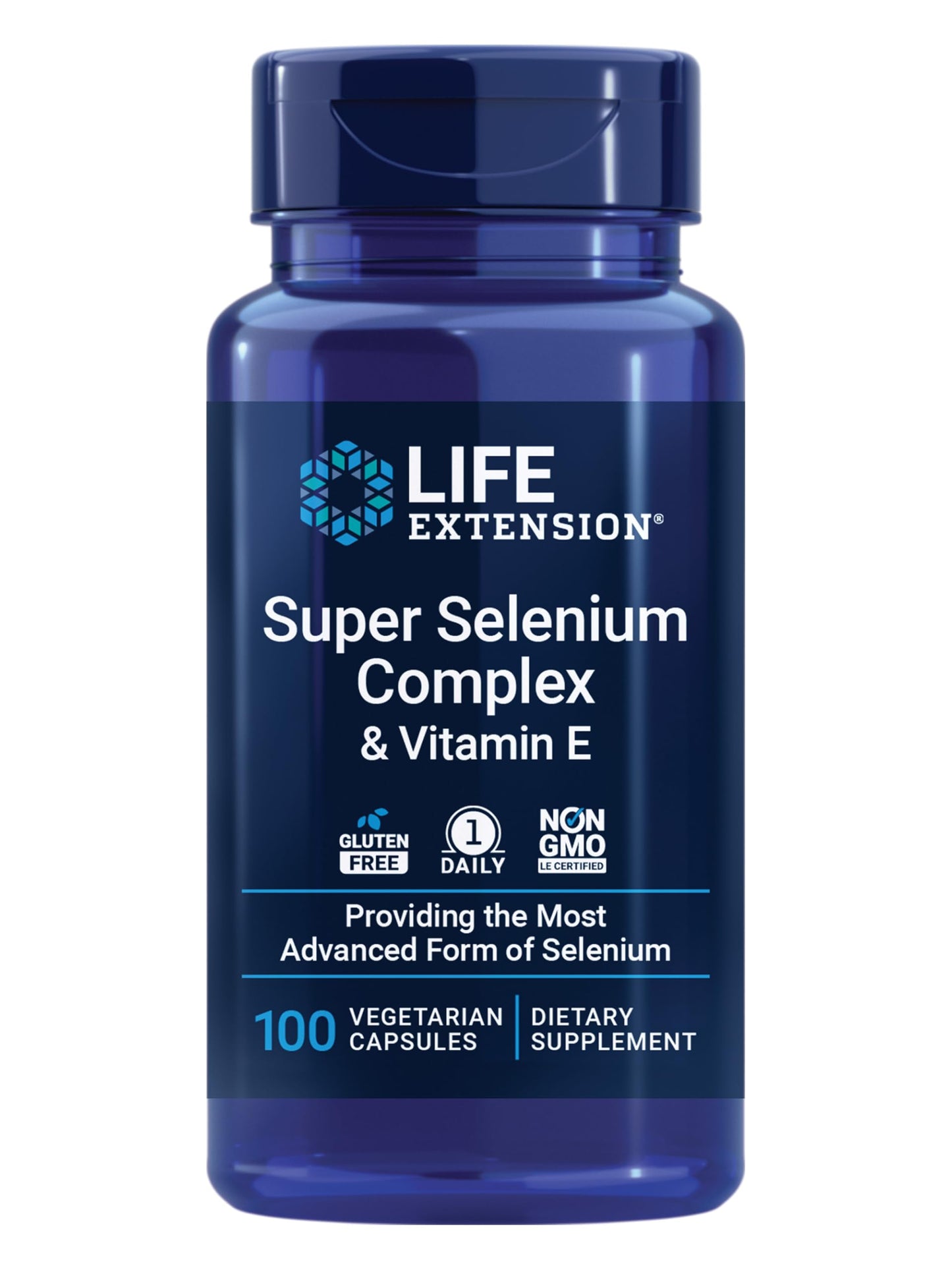 Life Extension Super Selenium Complex, 200 mcg – 3 Forms of Selenium, Vitamin E – Cellular Health & Longevity Support – Gluten-Free, Non-GMO, Vegetarian, 1 Daily – 100 Capsules