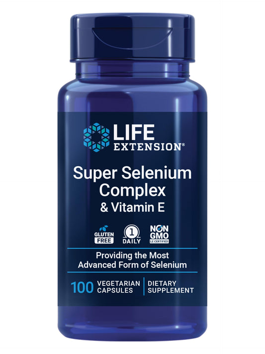 Life Extension Super Selenium Complex, 200 mcg – 3 Forms of Selenium, Vitamin E – Cellular Health & Longevity Support – Gluten-Free, Non-GMO, Vegetarian, 1 Daily – 100 Capsules