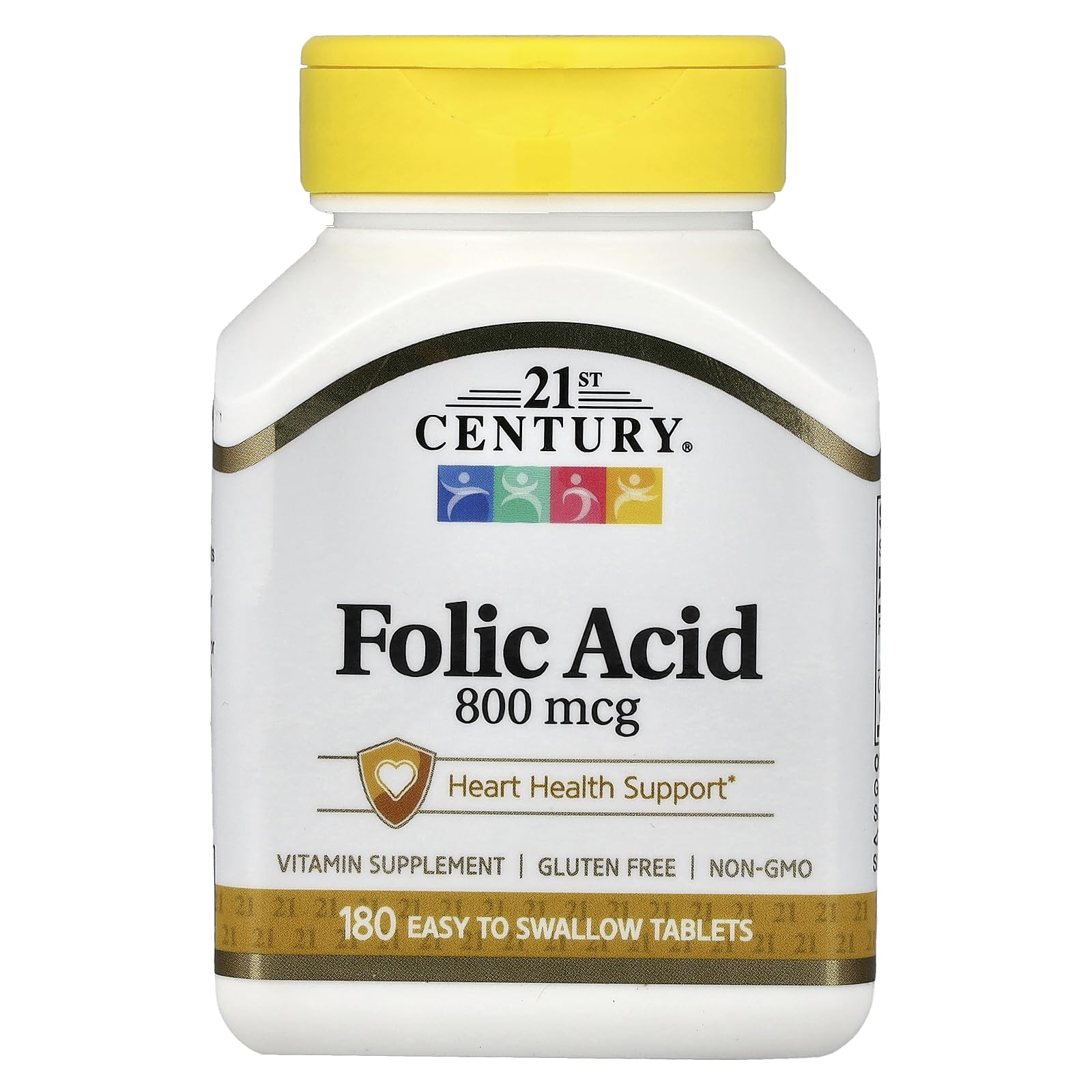 21st Century Folic Acid 800mcg Tablets, Heart Health, 180 Count