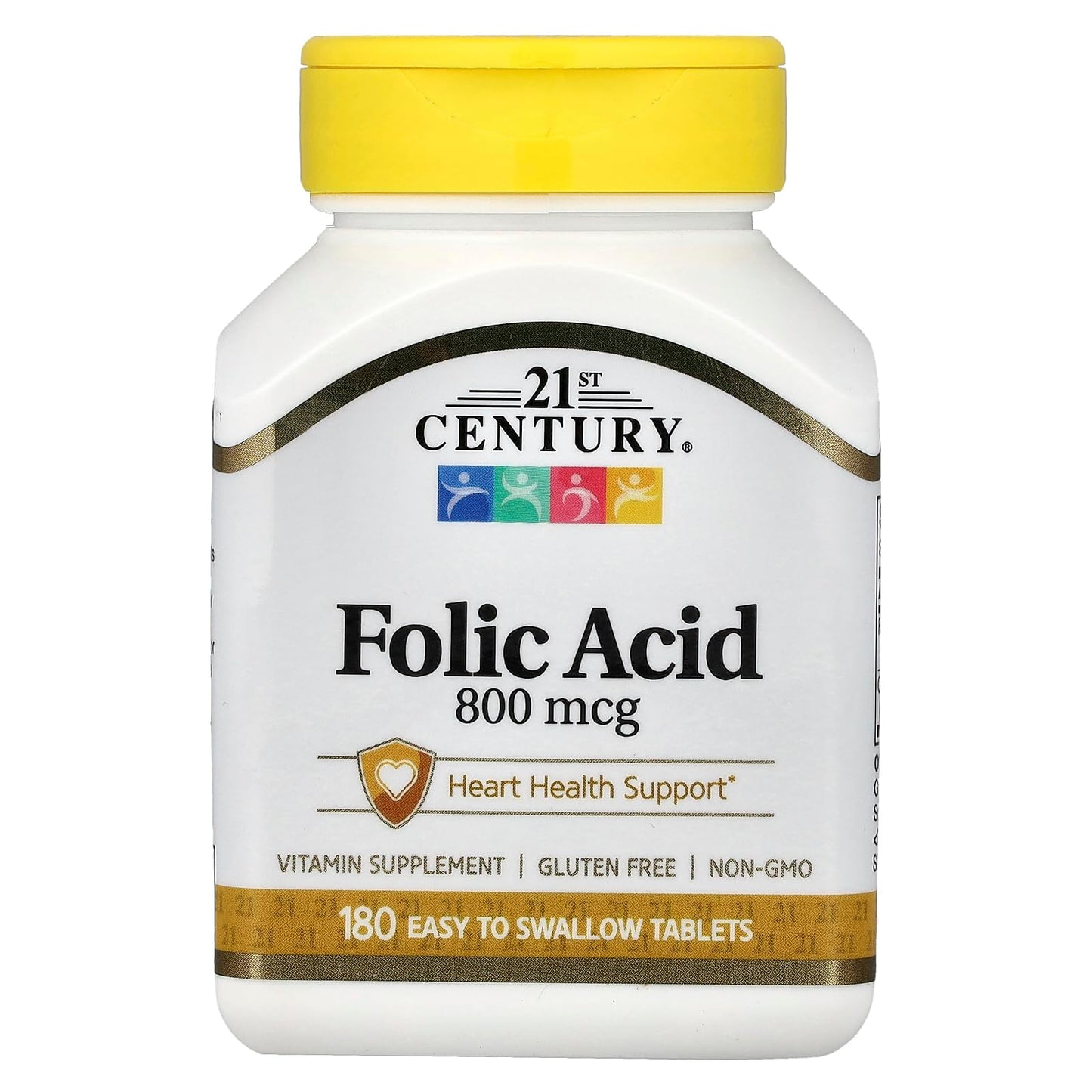 21st Century Folic Acid 800mcg Tablets, Heart Health, 180 Count