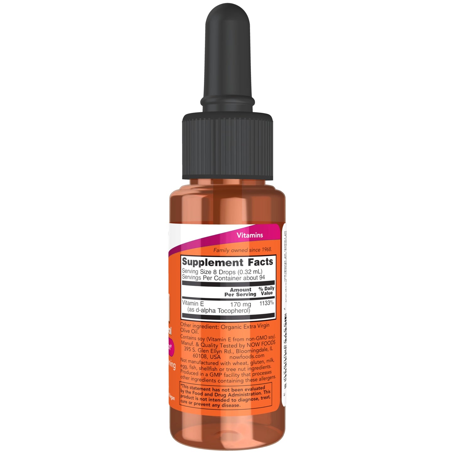 NOW Foods Supplements, Natural Vitamin E-Oil Liquid (D-Alpha Tocopherol), Antioxidant Protection*, 1-Ounce