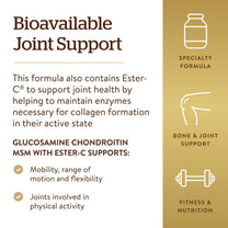 Solgar Extra Strength Glucosamine Chondroitin MSM w/Ester-C, 180 Tablets
