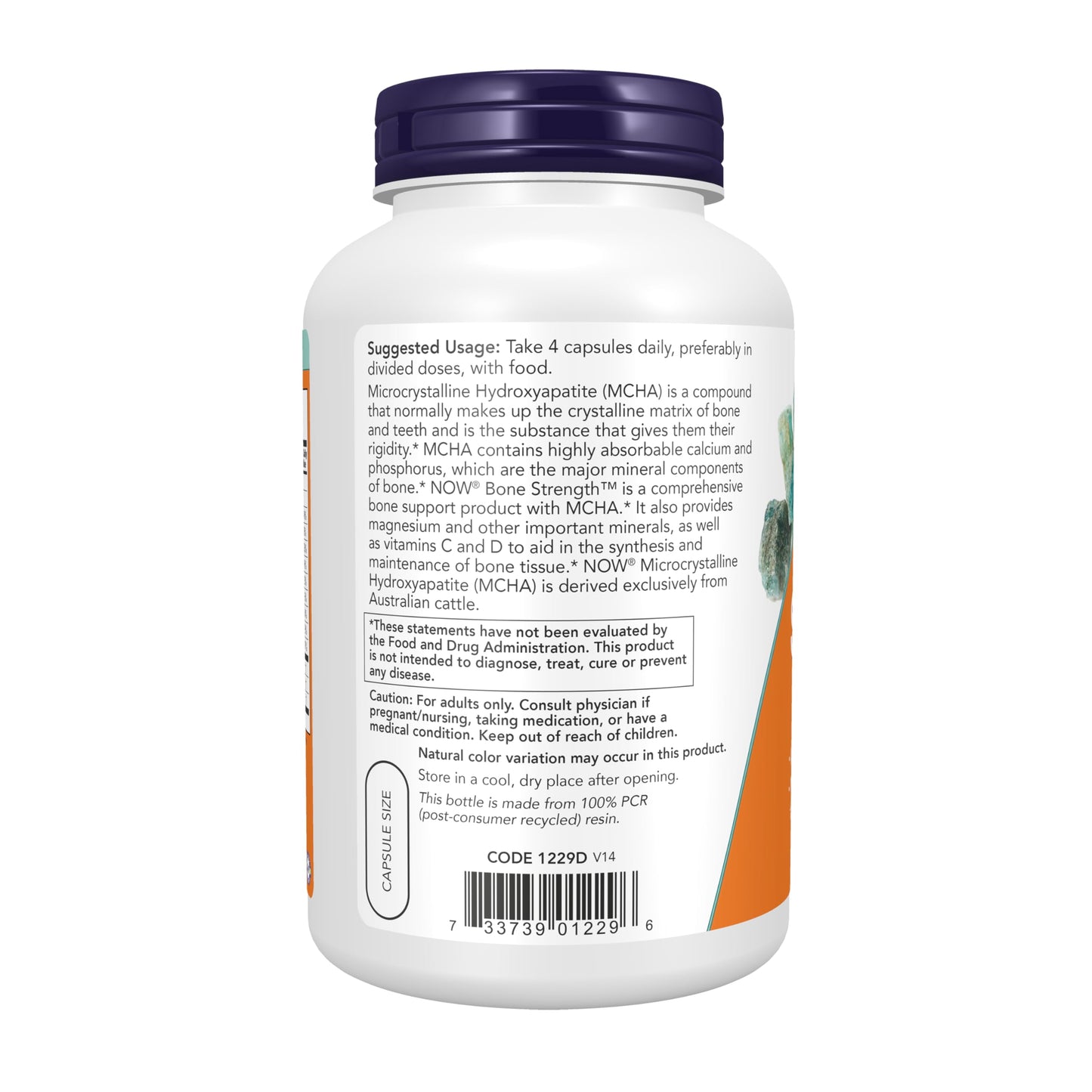 NOW Foods Supplements, Bone Strength™ with Microcrystalline Hydroxyapatite (MCHA), Magnesium and Vitamins C,D and K, 240 Capsules
