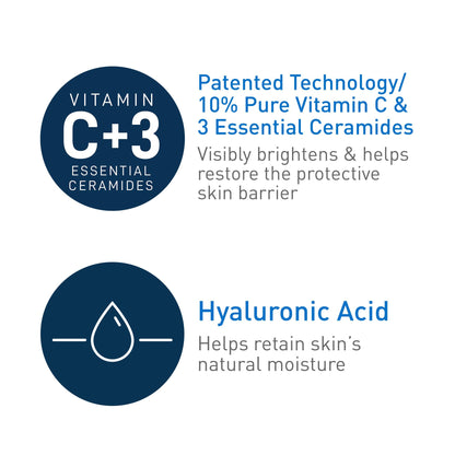 CeraVe Skin Brightening Vitamin C Serum for Face with Hyaluronic Acid, 1oz