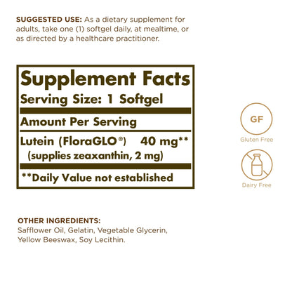 Solgar Lutein 40 mg, 30 Softgels (Pack of 3) - Supports Eye Health - Helps Filter Out Blue Light - Contains FloraGLO Lutein - Gluten Free, Dairy Free - 90 Total Servings