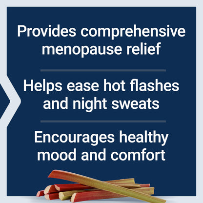 Life Extension Menopause Relief – Siberian Rhubarb, Menopause Supplement for Women, Ease hot Flashes, Mood Swings, Night Sweats Relief, Hormone-Free, Gluten-Free, Non-GMO, Vegetarian, 30 Tablets