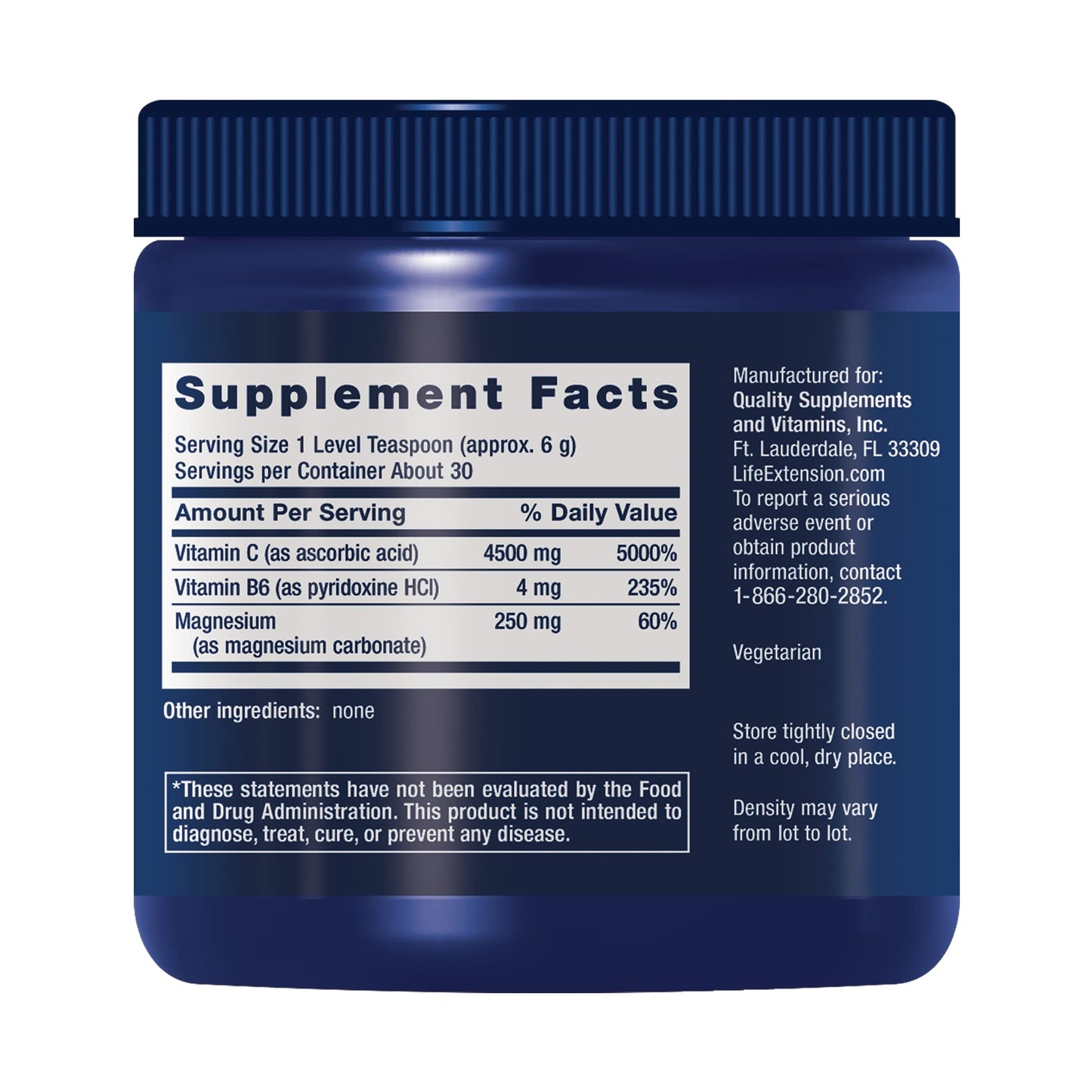 Life Extension Effervescent Vitamin C Magnesium Crystals, immediate Relief from Occasional Constipation, Gluten-Free, Non-GMO, Vegetarian, Net Wt. 180 Grams