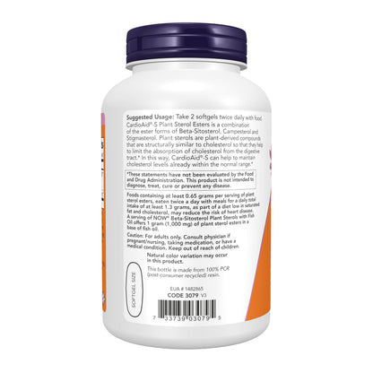 NOW FOODS SPO Beta-Sitosterol Plant Sterols with Fish Oil, 180 Count
