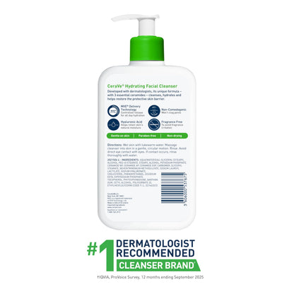 CeraVe Hydrating Cleanser with Hyaluronic Acid, Face Wash for Dry Skin,16oz