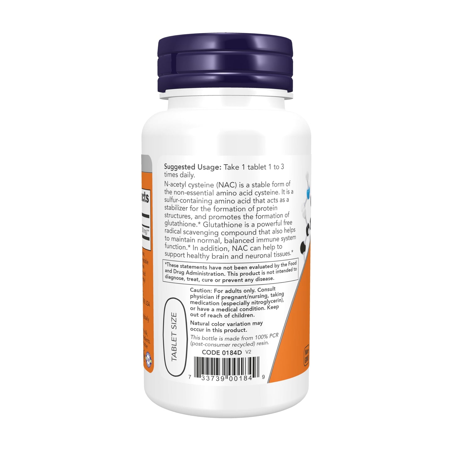 Now Foods Supplements, NAC (N-Acetyl-Cysteine) 1,000 mg, Free Radical Protection*, 60 Tablets