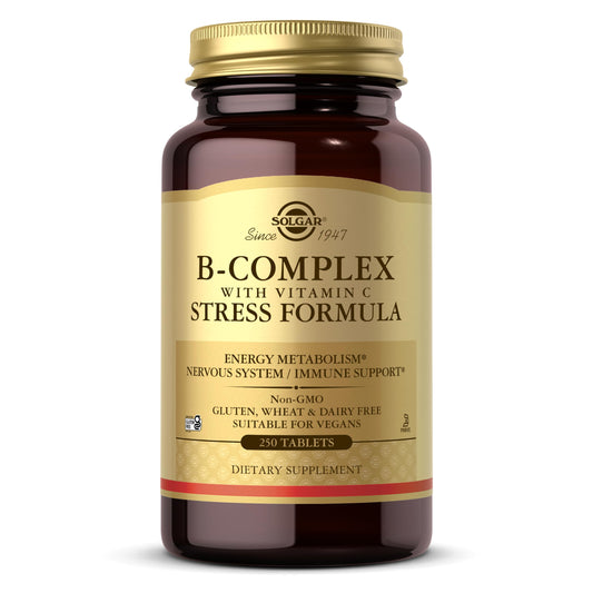 Solgar B-Complex with Vitamin C Stress Formula, 250 Tablets, 125 Servings