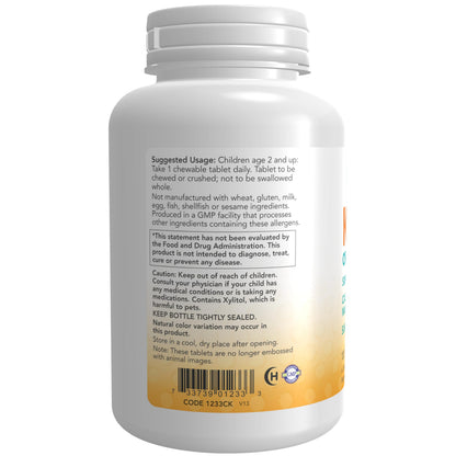 NOW Supplements, Kid Cal with Calcium Citrate, Magnesium and Vitamin D, Tart Orange, 100 Chewables, Packaging May Vary (Pack of 2)