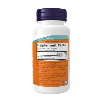 Now Supplements, Magnesium Citrate, Enzyme Function*, 60 Veg Caps