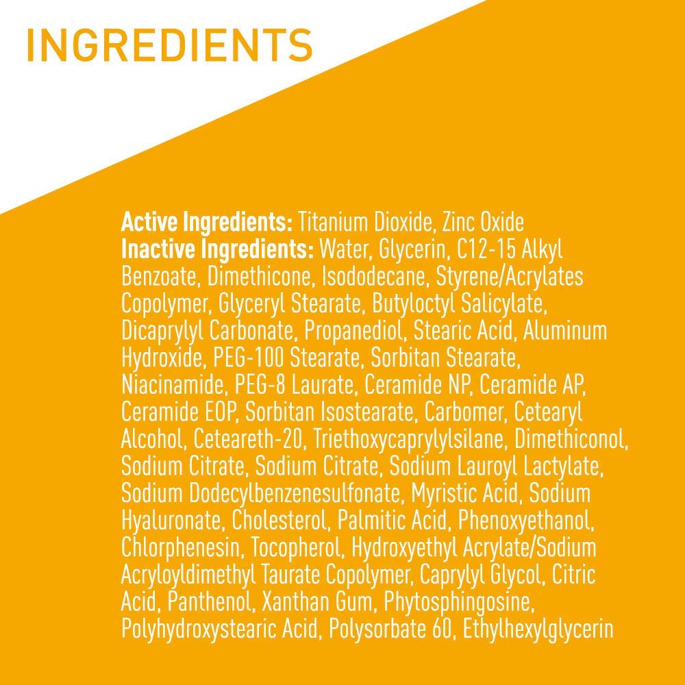 CeraVe Hydrating Mineral Sunscreen SPF 50 Face Sunscreen, Travel Size 2.5oz