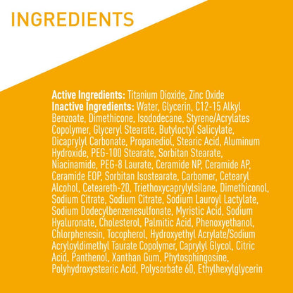 CeraVe Hydrating Mineral Sunscreen SPF 50 Face Sunscreen, Travel Size 2.5oz