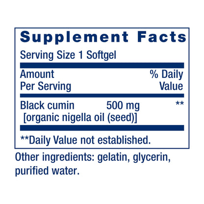 Life Extension Black Cumin Seed Oil, Black Cumin, Immune Health Support, Whole-Body Health, Healthy Aging, Gluten Free, Non-GMO, 60 softgels