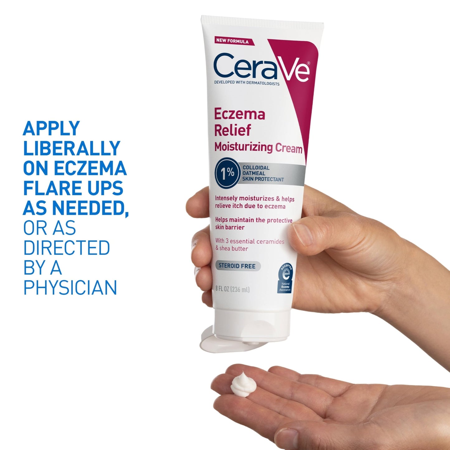 CeraVe Eczema Relief Moisturizing Cream, Shea Butter Dry Skin Lotion, 8oz