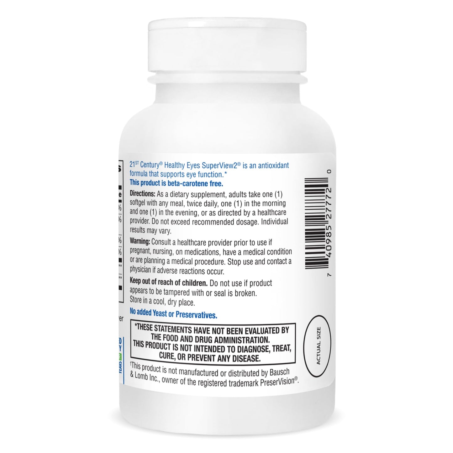 21st Century Healthy Eyes SuperView Eye Vitamin Softgels, 120 Count