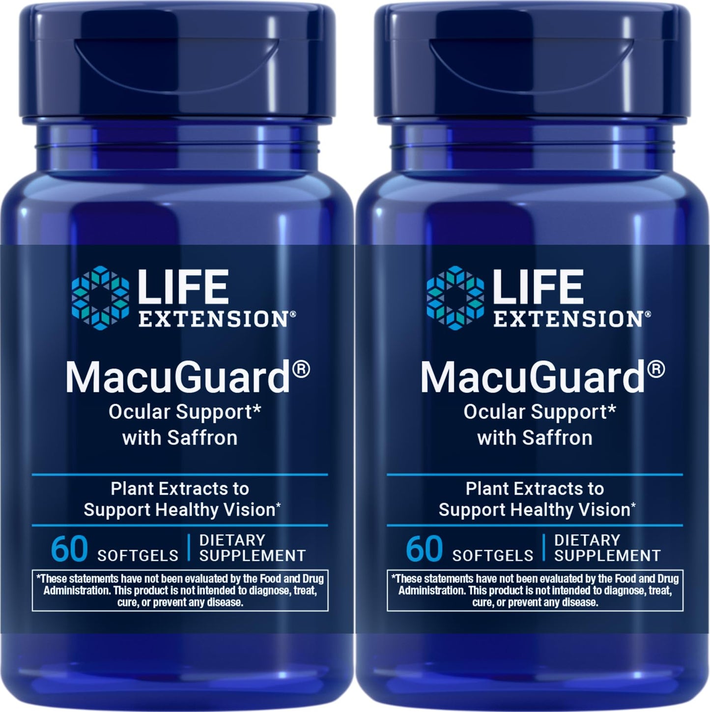 Life Extension MacuGuard Ocular Support with Saffron, 60 softgels (Pack of 2)