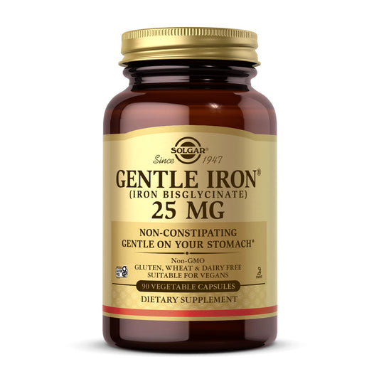 Solgar Gentle Iron 25mg, 90 Vegetable Capsules - Gentle on Stomach