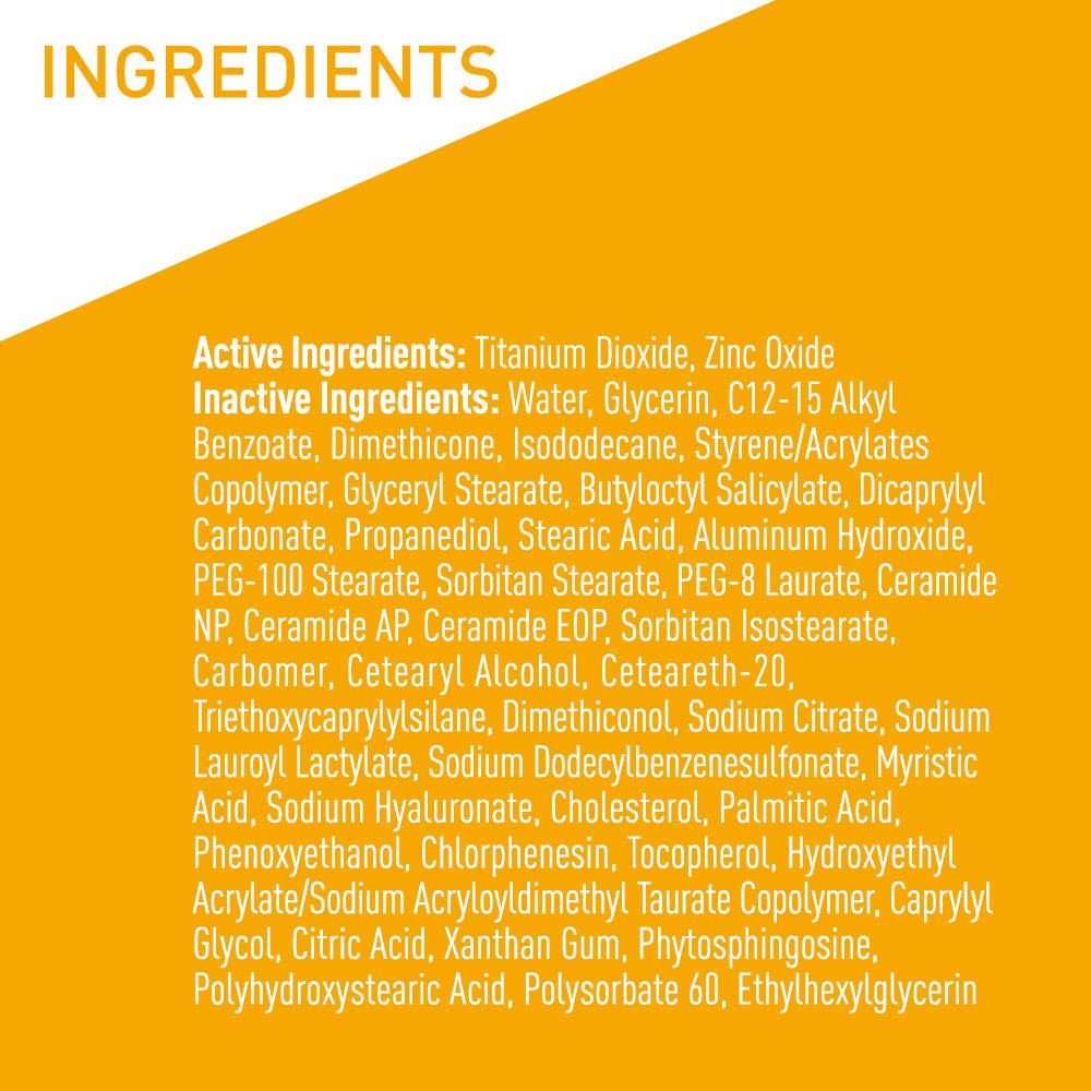 CeraVe Hydrating Mineral Sunscreen SPF 50 Face Sunscreen, Travel Size 2.5oz