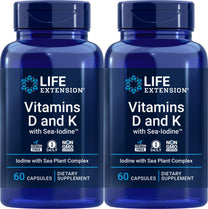 Life Extension Vitamins D and K with Sea-Iodine 60 Capsules (2pack)