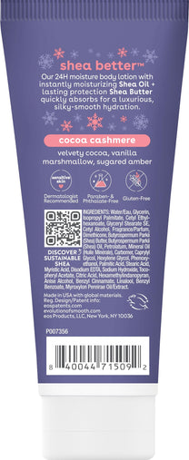 eos Shea Better Travel Size Body Lotion, Cocoa Cashmere, Holiday, Limited Edition Skin Care, 24-Hour Moisture, Body Lotion for Women, travel size toiletries, Vegan, 2.5 fl oz
