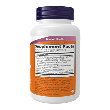 Now Foods Supplements, Mushroom Immune Renew with Astragalus Root Extract, Immune System Support*, 3.5-Ounce