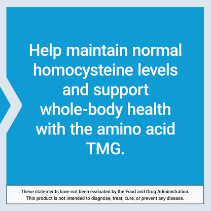 Life Extension TMG, trimethylglycine, Encourages Healthy homocysteine Levels, Non-GMO, Gluten-Free, Vegetarian, 60 Capsules