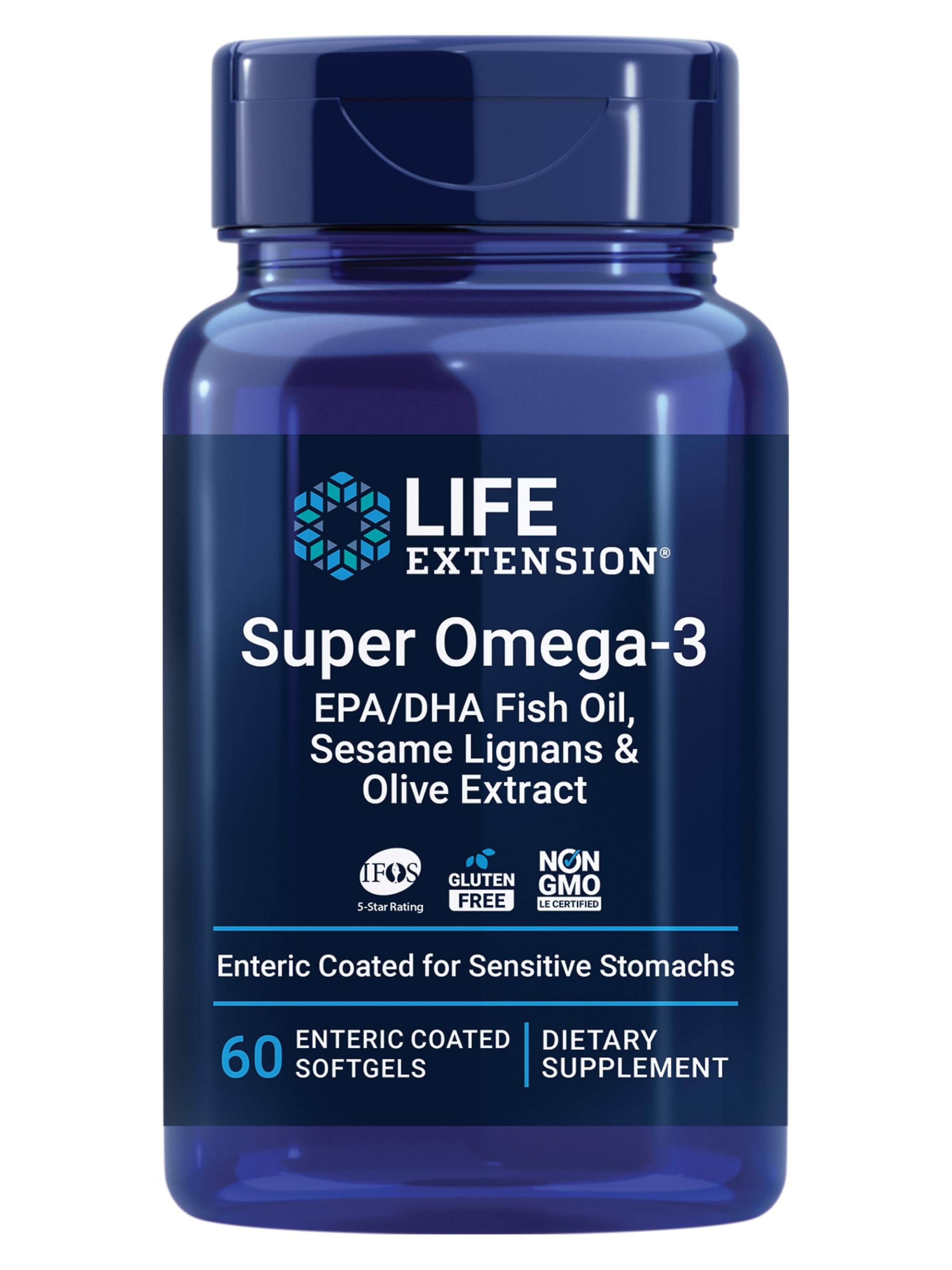 Life Extension Super Omega-3 EPA/DHA Fish Oil, 60 Softgels