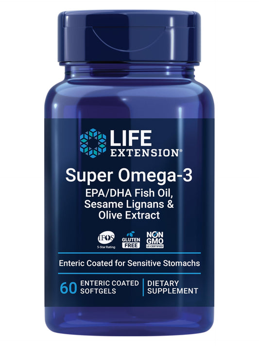 Life Extension Super Omega-3 EPA/DHA Fish Oil, 60 Softgels