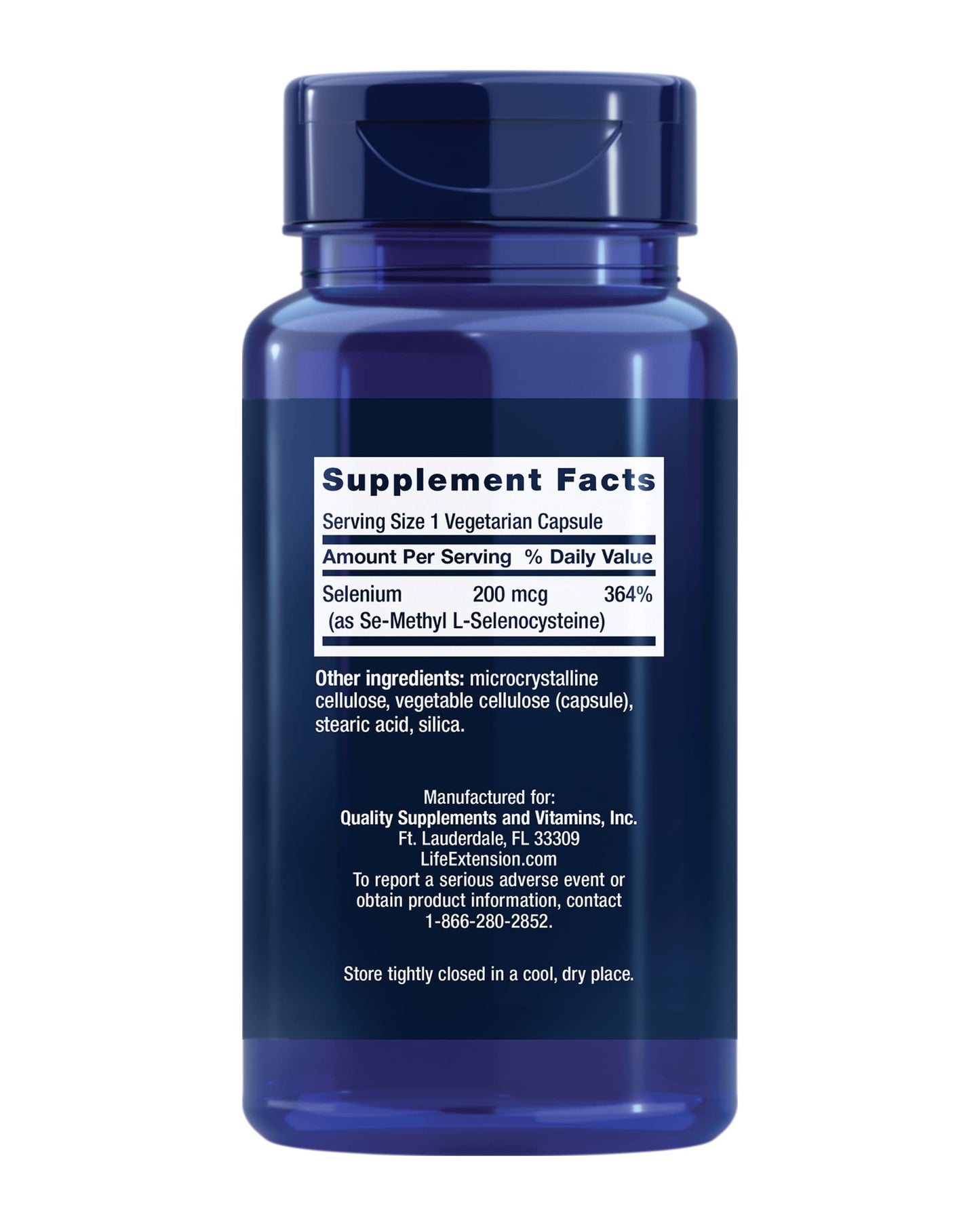 Life Extension Se-Methyl L-Selenocysteine, Advanced Form of Selenium, antioxidant Defense, Cellular Health, Healthy Aging, Vegetarian, Gluten-Free, Non-GMO, 90 Capsules