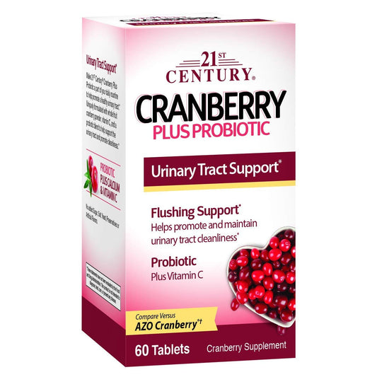 21st Century Cranberry Plus Probiotic - 60 Tablets, Pack of 4