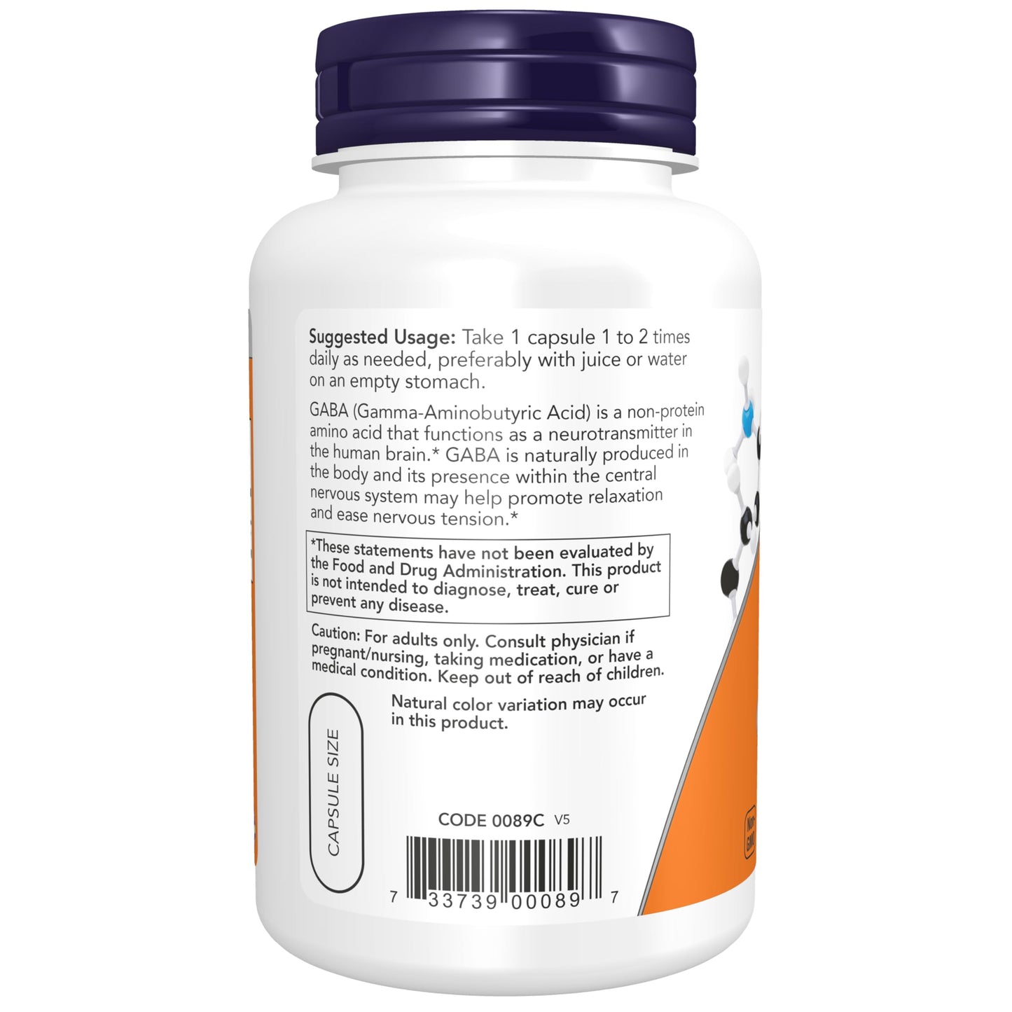 Now Foods, Gaba 750mg, 100 Veg Capsules