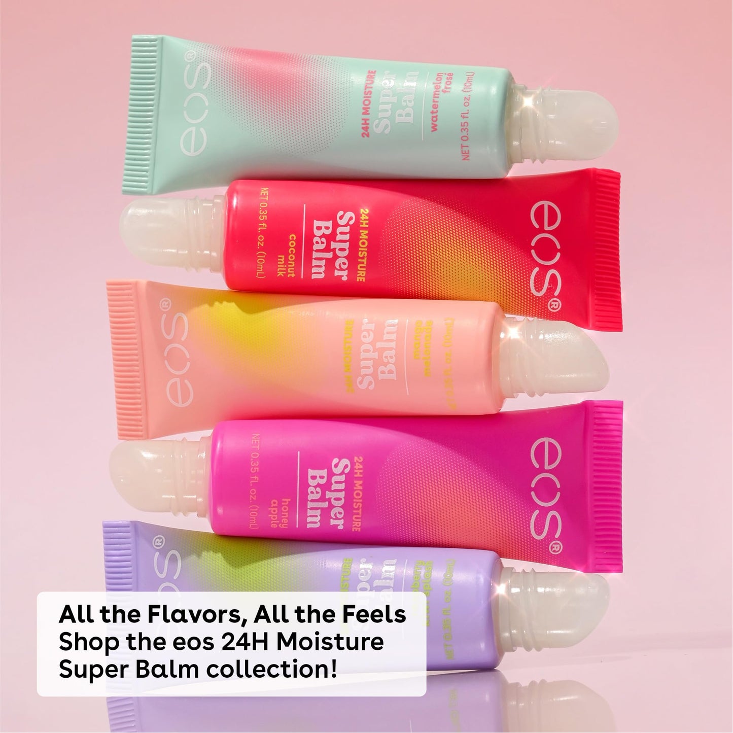 eos 24H Moisture Super Balm - Pink Lemonade & Wild Cherry Slushie, Day or Night Lip Treatment, Made for Sensitive Skin, Lip Balms & Moisturizers, 0.35 fl oz, 2-Pack