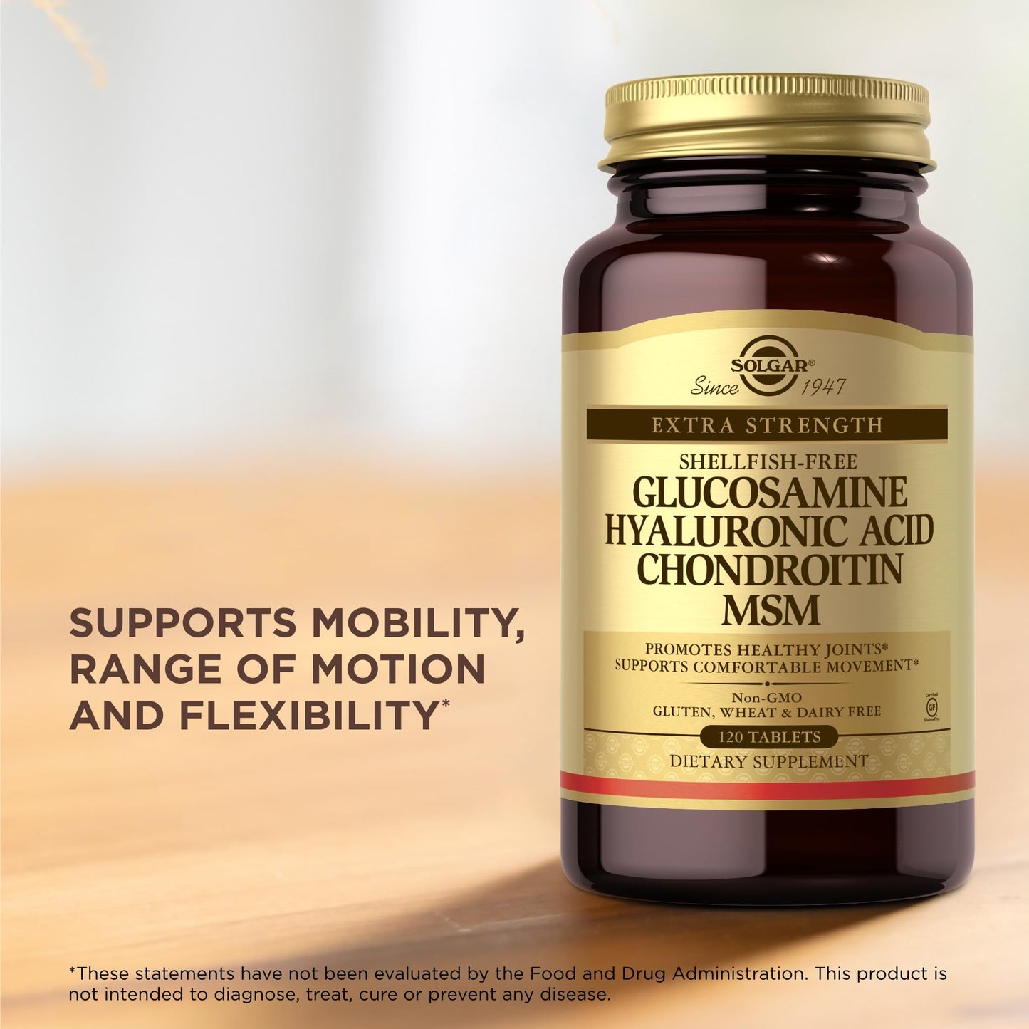 Solgar Glucosamine Hyaluronic Acid Condroitin MSM (Shellfish-Free) 120 Tablets - 2 Bottles