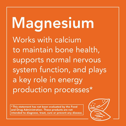 NOW Supplements, Magnesium Citrate 200 mg, Enzyme Function*, Nervous System Support*, 250 Count (Pack of 1)