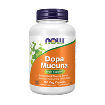 NOW Foods Supplements, DOPA Mucuna, Standardized Mucuna Extract with Naturally Occurring 15% L-Dopa, 180 Veg Capsules