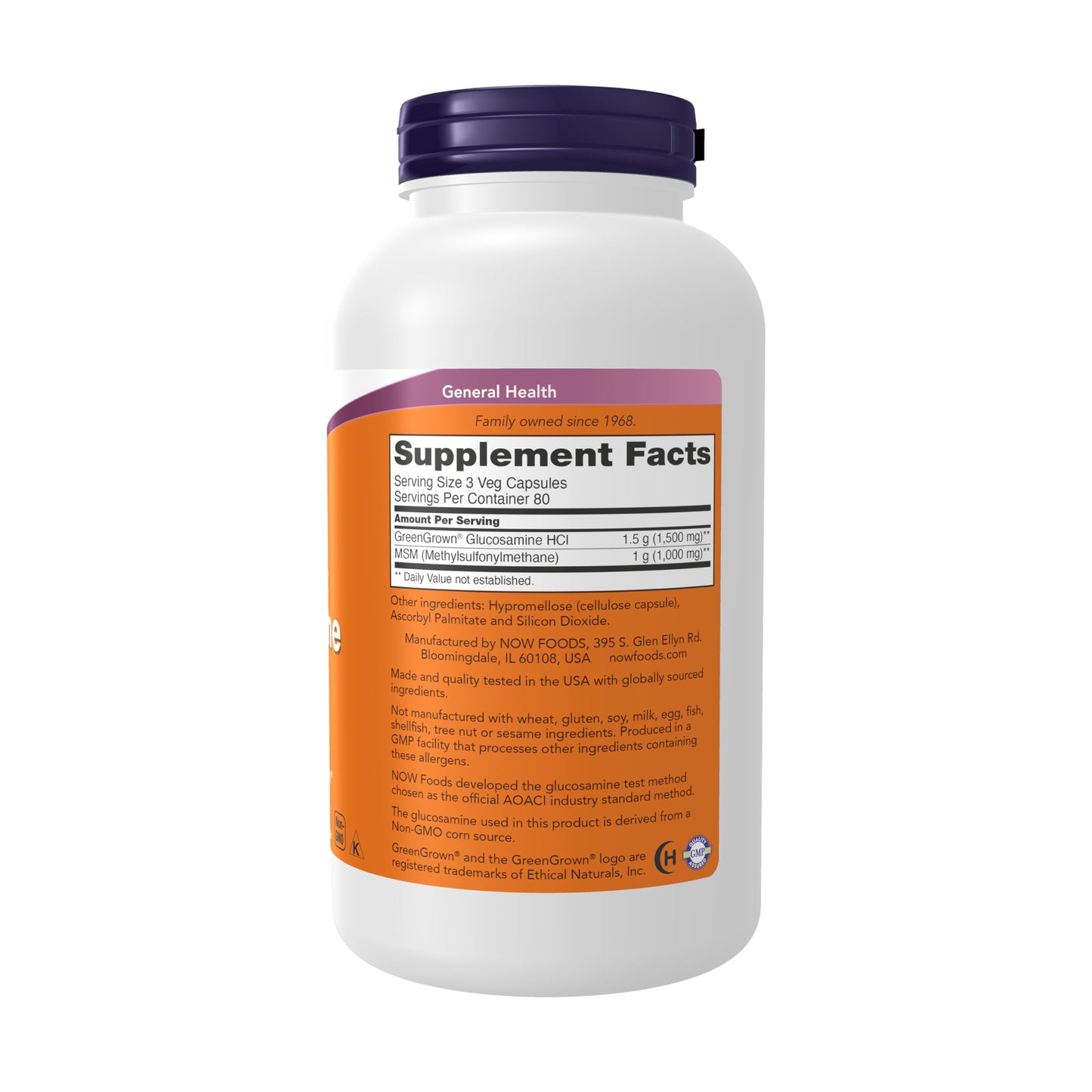 NowFoods Vegetarian Glucosamine & MSM Joint Health 240 Veg Capsules