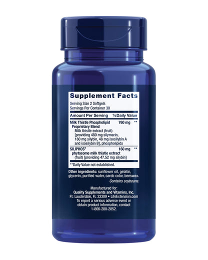 Life Extension Advanced Milk Thistle, 60 Softgels