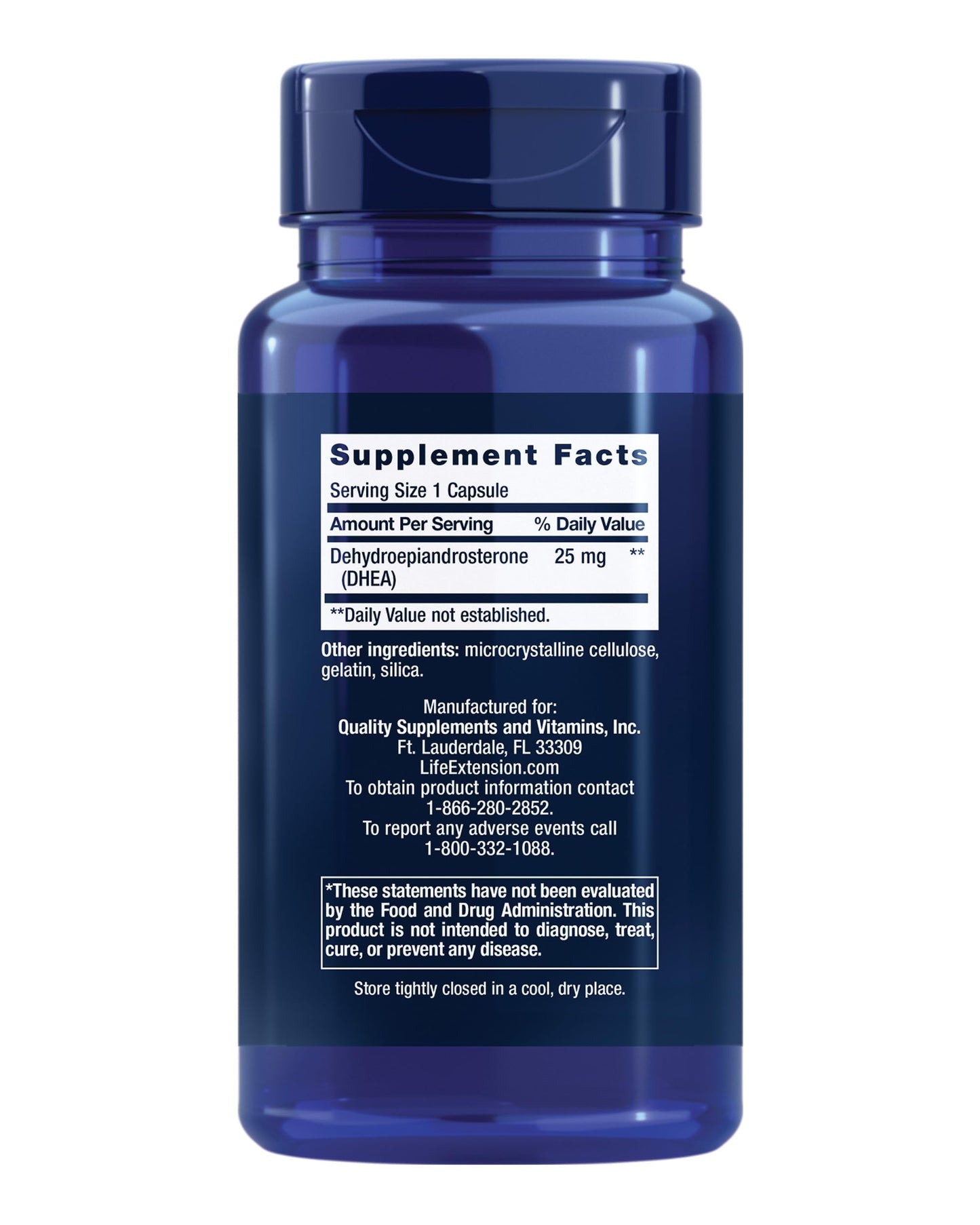 Life Extension Pregnenolone 50mg and DHEA 25mg - Hormone Balance and Anti-Aging Supplements - 100 Capsules Each