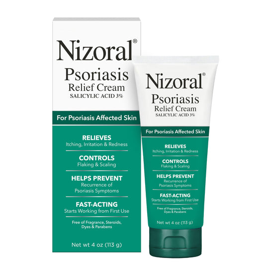 Nizoral Psoriasis Relief Cream, Maximum Strength, 4 Fl Oz, Relieves Itching, Irritation & Redness, Controls Flaking and Scaling, Salicylic Acid 3%