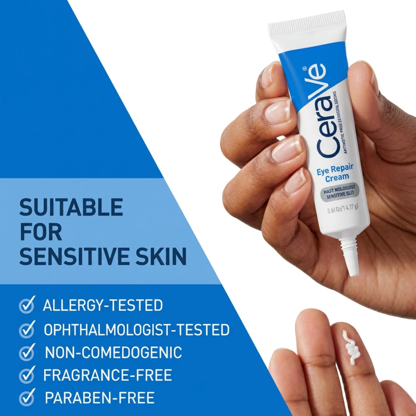 CeraVe Eye Repair Cream, Under Eye Cream for Puffiness and Bags, 0.5oz