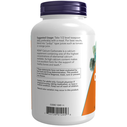 NOW Foods Supplements, Calcium Carbonate Powder, High Percentage of Calcium, Supports Bone Health*, 12-Ounce