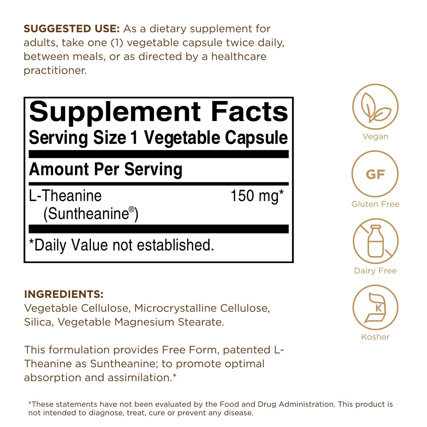 Solgar L-Theanine 150 mg, 60 Vegetable Capsules