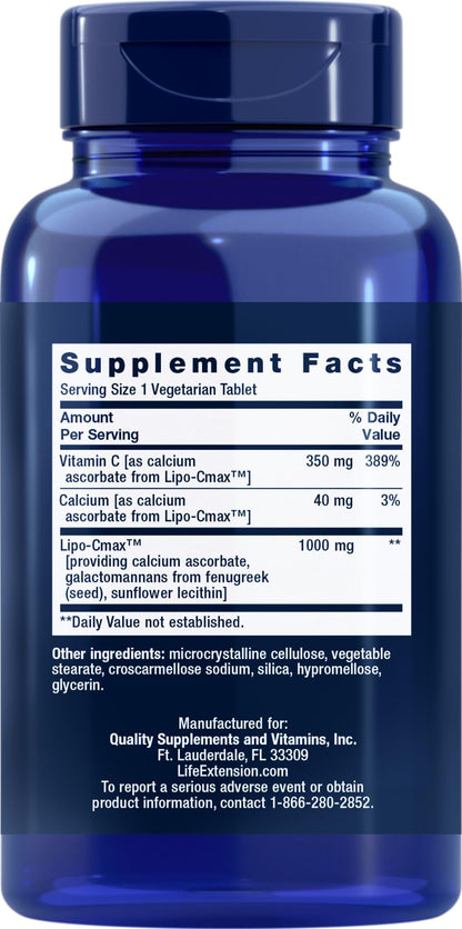 Life Extension Vitamin C 24-Hour Liposomal Hydrogel Formula, 90 Vegetarian Tablets