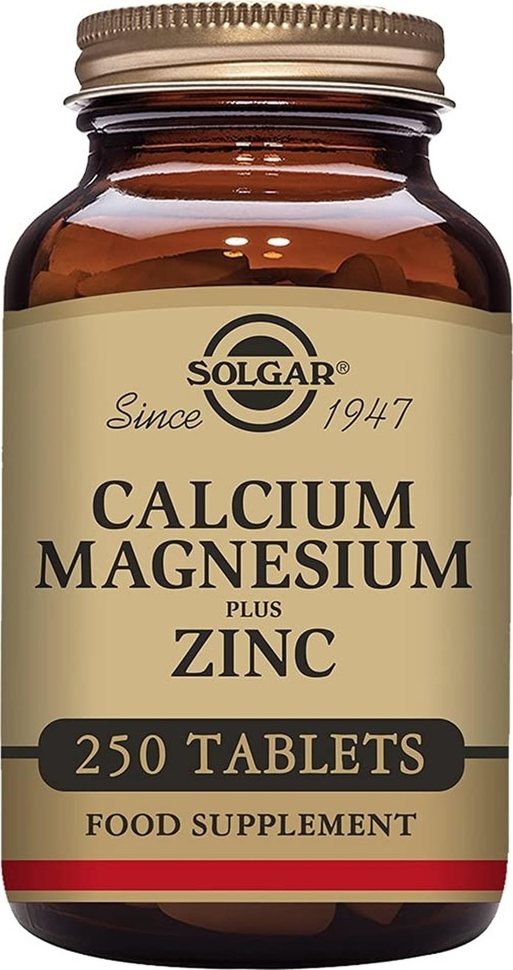 Solgar Calcium Magnesium Plus Zinc, 250 Tablets - Promotes Healthy Bones and Teeth - Supports Nerve & Muscle Function - Non GMO, Vegan, Gluten Free, Dairy Free, Kosher, Halal - 83 Servings