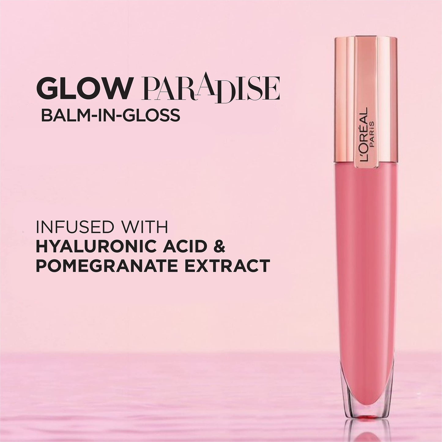 L'Oreal Paris Glow Paradise Hydrating Tinted Lip Balm-in-Gloss with Pomegranate Extract & Hyaluronic Acid, Ultra-Gentle, Non-Sticky Formula, Blissful Blush, 0.23 fl oz